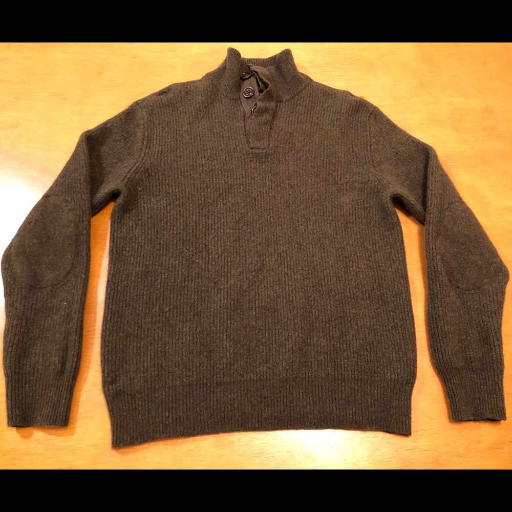 J Crew Womens Dark Forest Green Lambs Wool Sweater